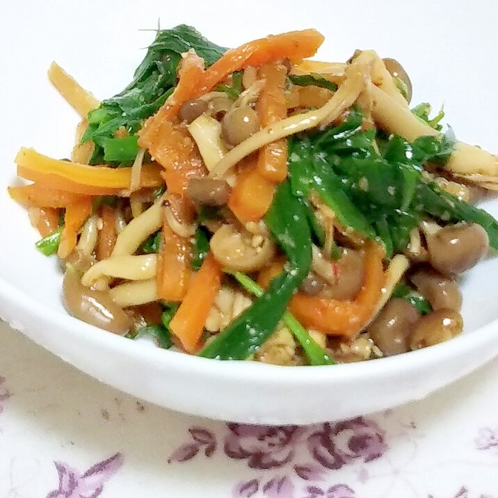 レンジで簡単作りおき にらとしめじの中華蒸し レシピ 作り方 By かっぺ4217 楽天レシピ